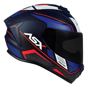 Capacete Asx Draken Wind Fosco Azul / Azul/ Vermelho