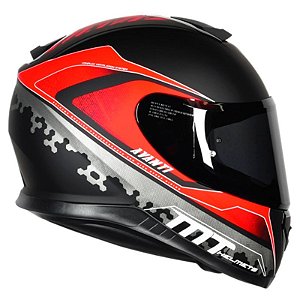 Capacete Mt Thunder 3 Avanti Preto Fosco E Vermelho