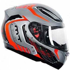 Capacete Mt Revenge Cyborg Silver-Orange