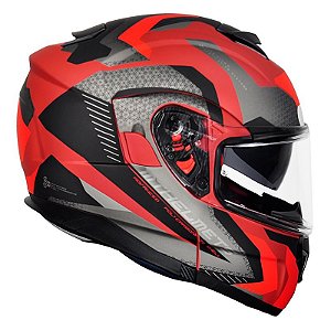 Capacete Articulado Mt Sv Atom Hybrid Matt Red (com viseira solar)