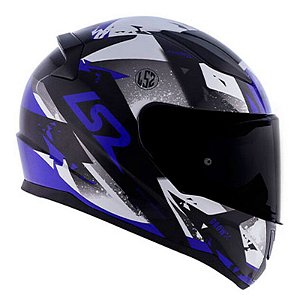 Capacete Ls2 Ff353 Grow Preto/Prata/Azul