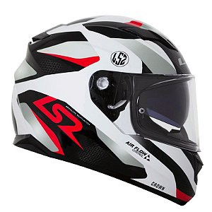 Capacete Ls2 FF320 Stream Crown Branco e Vermelho (C/ Viseira Solar)