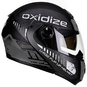 Capacete Articulado Peels U-RB2 Oxidize Preto Fosco e Grafite com viseira solar