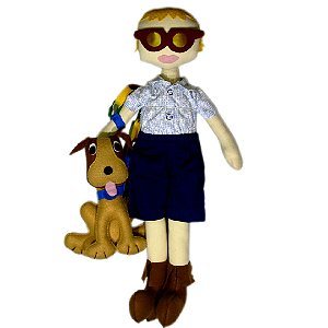 Coleção "especiais" - Menino cego com cão guia