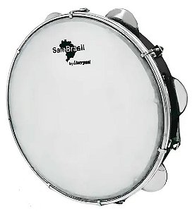 PANDEIRO SAMBRASIL 10" ABS PRETO PELE LEITOSA