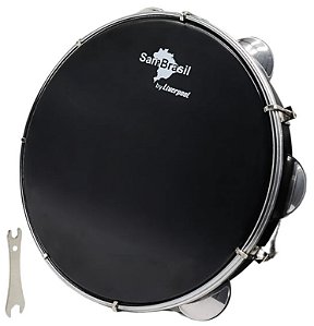PANDEIRO SAMBRASIL 10" PRETO COM PELE PRETA