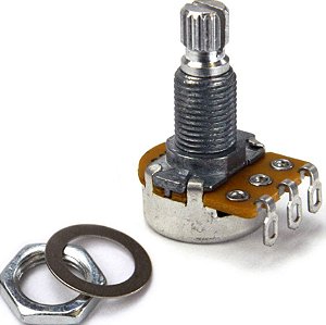 POTENCIOMETRO A500K VOLUME BASE GRANDE EIXO LONGO KIT C/ 2 UNIDADES