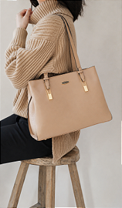 Bolsa feminina - Alça de Ombro - Casual Chic - Nude - Chenson 3484479