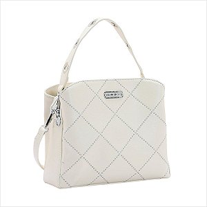 Bolsa feminina - Alça de mão - Bordado delicado - Off White - Chenson 3484508