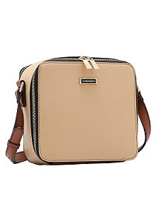 Bolsa feminina alça transversal - Contrastes - Bege - Chenson 3484708