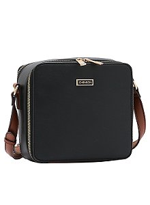 Bolsa feminina alça transversal - Contrastes - Preto - Chenson 3484708