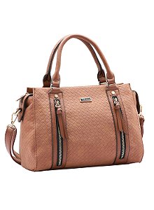 Bolsa feminina Baú alça de mão - Hobo Chic - Marrom - Chenson 3484816