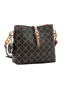 Bolsa feminina - Alça tiracolo - Cristal Clássico - Café - Chenson 3484721