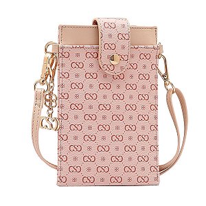 Bolsa Porta Celular - Chenson Original - Alça tiracolo - Monograma Elegance - Rosa - 3484977
