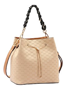 Bolsa Feminina Chenson Original - Luxury Monograma Saco - Alça Tiracolo - Bege 3485047