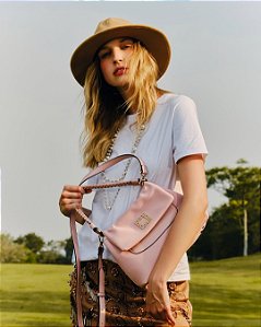 Bolsa Feminina Chenson Original - Ferragem Deluxe - Alça de Mão - Rosa 3485057