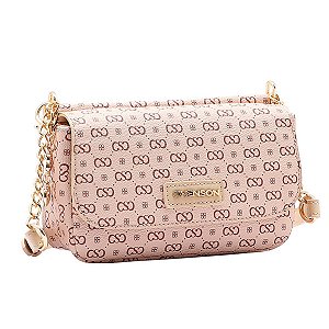 Bolsa Feminina Chenson Original - Monograma Elegance - Alça Transversal - Bege 3484975