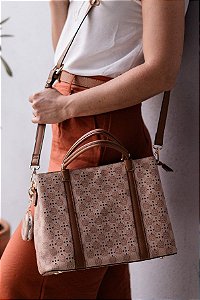Bolsa Feminina Chenson Original - New Cristal - Alça de Mão - Marrom 3485025