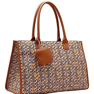 Bolsa de Viagem - Chenson Original - Mala de Bordo - Classic Heart - Café 3484988