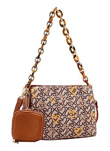 Bolsa Feminina Chenson Original - Classic Heart - Alça de Ombro - Café 3484990