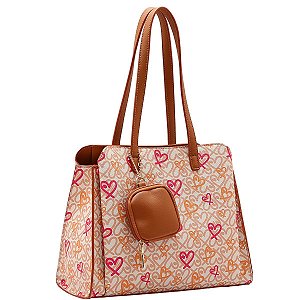 Bolsa Feminina Chenson Original - Classic Heart - Alça de Ombro - Nude 3484989