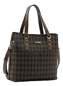 Bolsa Feminina Chenson Original - Geométrica - Alça de Mão - Café 3484849