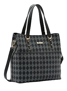 Bolsa Feminina Chenson Original - Geométrica - Alça de Mão - Preto 3484849