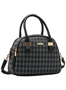 Bolsa Feminina Chenson Original - Geométrica - Alça de Mão - Preto 3484853