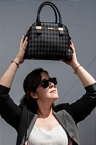 Bolsa Feminina Chenson Original - Geométrica - Alça de Mão - Preto 3484853