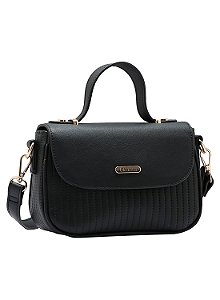 Bolsa Feminina Chenson Original - Textura Minimalista - Alça de Mão - Preto 3484899