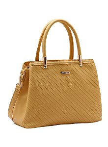 Bolsa Feminina Chenson Original - Matelassê Diagonal - Alça de Mão - Amarelo 3484894