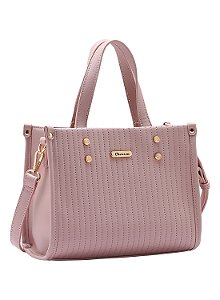 Bolsa Feminina Chenson Original - Textura Minimalista - Alça de Mão - Rosa 3484898