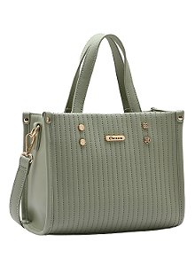 Bolsa Feminina Chenson Original - Textura Minimalista - Alça de Mão - Verde 3484898