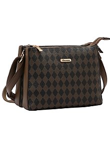 Bolsa Feminina Chenson Original - Geométrica - Alça Transversal - Café 3484854