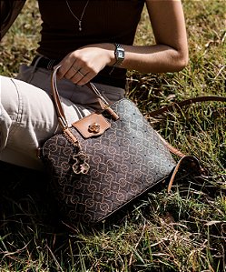 Bolsa Feminina Chenson Original - Classic Cristal - Alça de Mão - Café 3485358