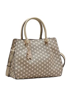 Bolsa Feminina Chenson Original - Monograma Baby Urso - Alça de Mão - Natural  3485371