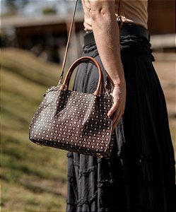 Bolsa Feminina Chenson Original - Monograma Baby Urso - Alça de Mão - Café 3485371