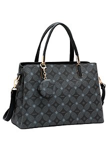 Bolsa Feminina Chenson Original - Monograma Contemporâneo - Alça de Mão - Preto  3485375