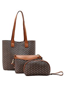 Bolsa Feminina Chenson Original  - Monograma Baby Urso Kit 3 peças - Café - 3485366
