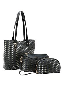 Bolsa Feminina Chenson Original  - Monograma Baby Urso Kit 3 peças - Preto - 3485366