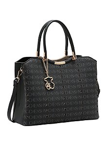 Bolsa Feminina Chenson Original - Cristal Monograma Coração - Alça de Mão - Preto 3485395