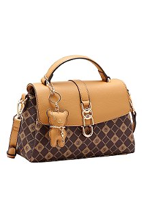 Bolsa Feminina Chenson Original - Monograma Elemento Grafico - Alça Transversal  - Café 3485389