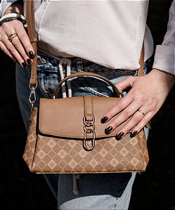 Bolsa Feminina Chenson Original - Monograma Elemento Grafico - Alça Transversal  - Natural 3485389
