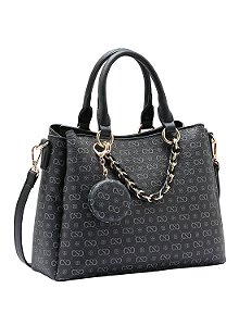 Bolsa Feminina Chenson Original - Monograma Elegance - Alça de Mão - Preto 3485083