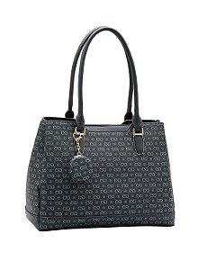 Bolsa Feminina Chenson Original - Monograma Elegance - Alça de Ombro - Preto 3485405