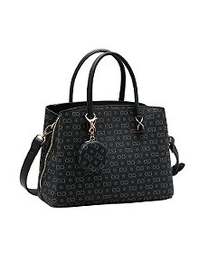 Bolsa Feminina Chenson Original - Monograma Elegance - Alça de Mão - Preto 3485407