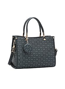 Bolsa Feminina Chenson Original - Monograma Elegance - Alça de Mão - Preto 3485410