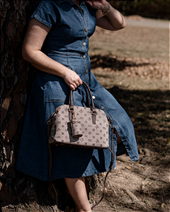 Bolsa Feminina Chenson Original - Monograma Atemporal - Alça de Mão - Café 3485414