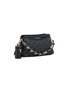 Bolsa Feminina Chenson Original - Monograma Atemporal - Alça Transversal  - Preto 3485416