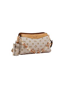 Bolsa Feminina Chenson Original - Monograma Atemporal - Alça Transversal  - Bege 3485416